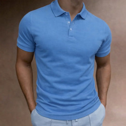 Export Quality Blue Pique Polo Shirt