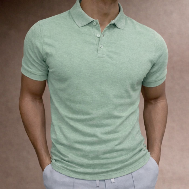 Light Green Pique Polo Shirt – Fresh & Breathable Cotton Classic